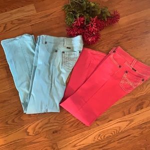 Bundle of 2 western colored jeans size 4Long 28/35